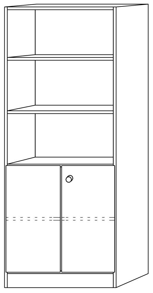 Hammerbacher Kombiregalschrank grau 80x42x200,4 cm Produktbild Hammerbacher Kombiregalschrank grau 80x42x200,4 cm