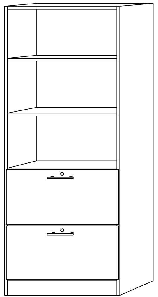 Hammerbacher Kombiregalschrank grau 80 x 42 x 200,4 cm Produktbild Hammerbacher Kombiregalschrank grau 80 x 42 x 200,4 cm
