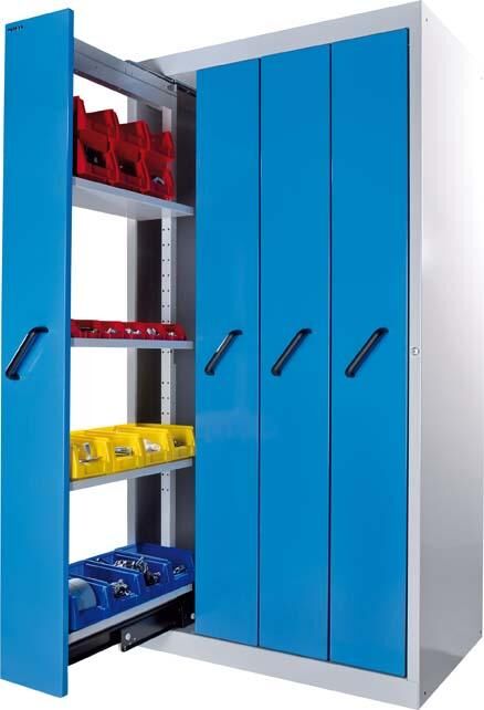 LISTA Vertikalauszugschrank m. 4 Ausz.,RAL7035/5012 LISTA Vertikalauszugschrank m. 4 Ausz.,RAL7035/5012