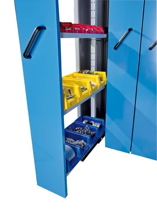 LISTA Vertikalauszugschrank m. 4 Ausz.,RAL7035/5012 LISTA Vertikalauszugschrank m. 4 Ausz.,RAL7035/5012