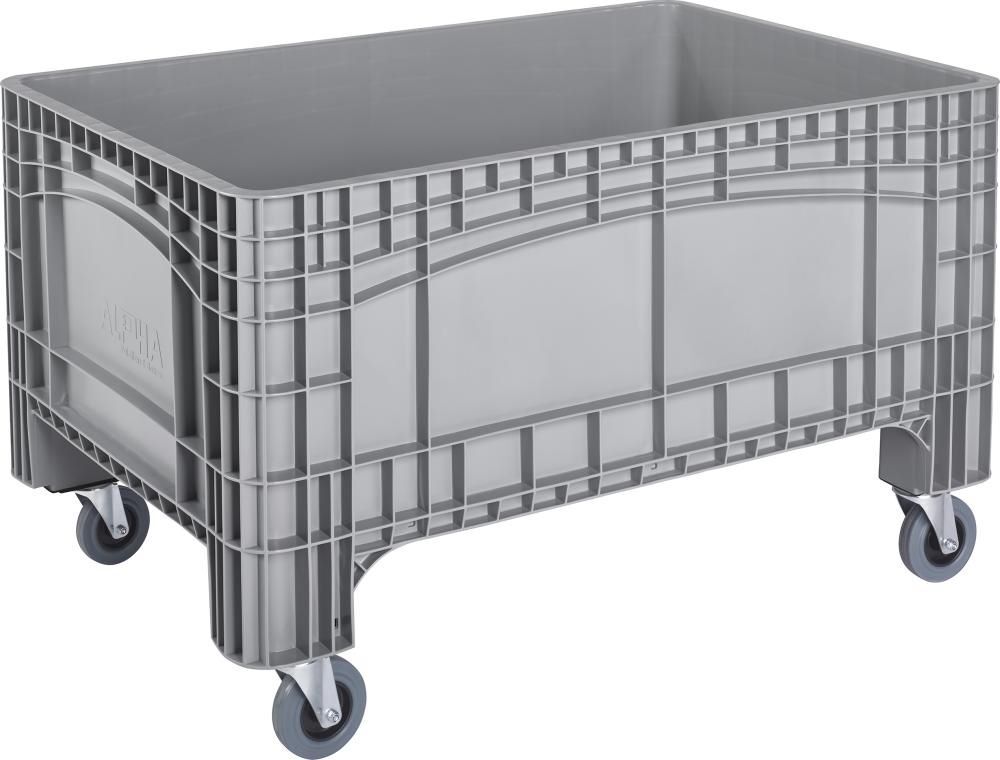 Alpha Großbehälter PE fahrbar 1200 x 800 x 730 mm 354 Liter mit 4 Füßen grau Produktbild Alpha Großbehälter PE fahrbar 1200 x 800 x 730 mm 354 Liter mit 4 Füßen grau
