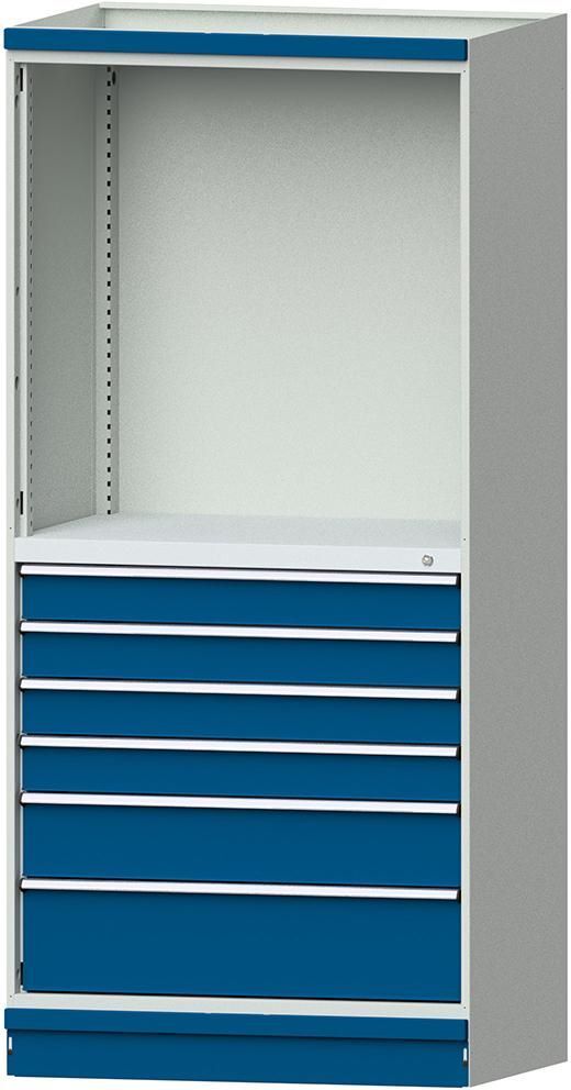 Anke Modulschrank Modell 3007 Maße 865 x 720 x 2200 mm 6 Schubladen in blau Produktbild Anke Modulschrank Modell 3007 Maße 865 x 720 x 2200 mm 6 Schubladen in blau