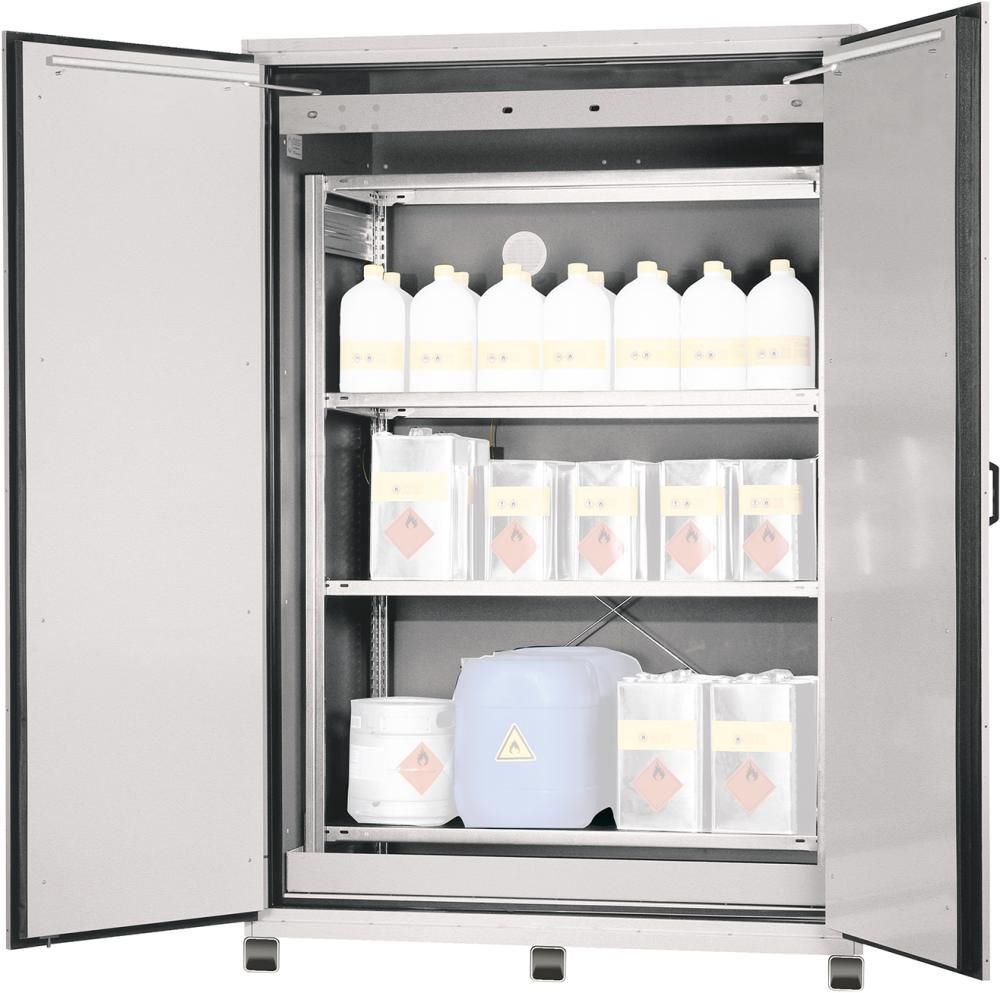 Asecos Fassschrank mit Lagerregal mit Lagerregal und Sockel Produktbild Asecos Fassschrank mit Lagerregal mit Lagerregal und Sockel