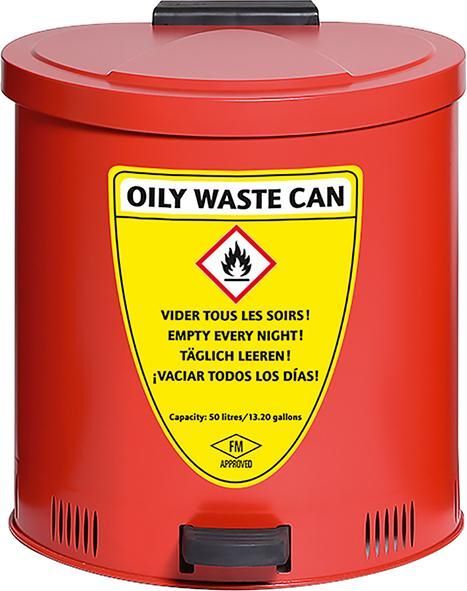 Asecos Putztuch Sammelbehälter Stahlblech rot 50 Liter Asecos Putztuch Sammelbehälter Stahlblech rot 50 Liter
