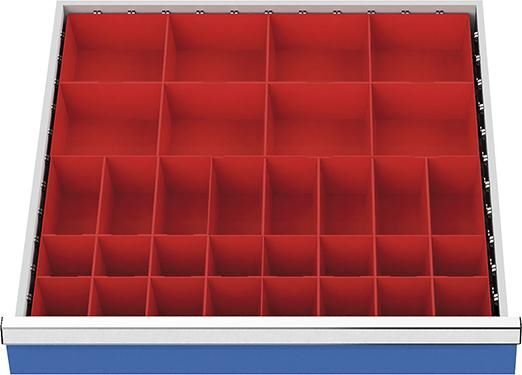 Bedrunka+Hirth Kleinteilekästen für Schublade Fronthöhe 75 bis 100 mm Maße 705 x 705 mm Produktbild Bedrunka+Hirth Kleinteilekästen für Schublade Fronthöhe 75 bis 100 mm Maße 705 x 705 mm