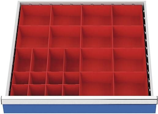 Bedrunka+Hirth Kleinteilekästen für Schubladen Fronthöhe 75 bis 100 mm Innenmaß 600 x 600 mm Produktbild Bedrunka+Hirth Kleinteilekästen für Schubladen Fronthöhe 75 bis 100 mm Innenmaß 600 x 600 mm
