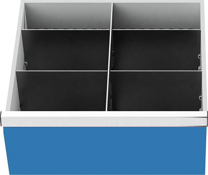 Bedrunka + Hirth Metalleinteilung für Schubladen Fronthöhe 200 mm Maße 450 x 400 mm Produktbild Bedrunka + Hirth Metalleinteilung für Schubladen Fronthöhe 200 mm Maße 450 x 400 mm