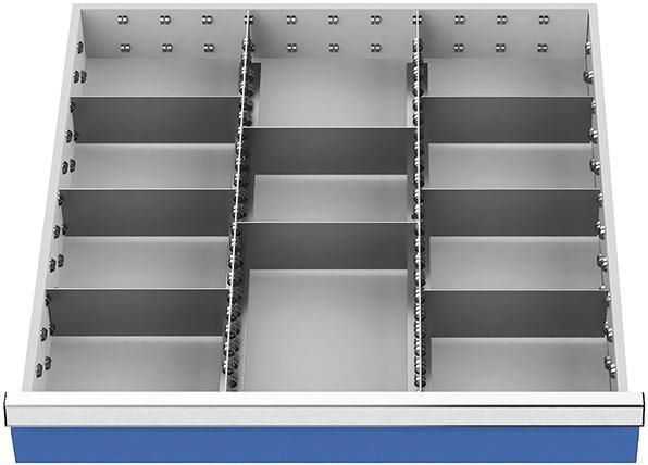 Bedrunka+Hirth Metalleinteilungen Schublade Fronthöhe 150 mm Innenmaß 600 x 600 mm Produktbild Bedrunka+Hirth Metalleinteilungen Schublade Fronthöhe 150 mm Innenmaß 600 x 600 mm