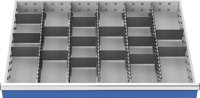Bedrunka+Hirth Metalleinteilungen für Schubladen Fronthöhe 100 mm Innenmaße 900 x 600 mm Produktbild Bedrunka+Hirth Metalleinteilungen für Schubladen Fronthöhe 100 mm Innenmaße 900 x 600 mm