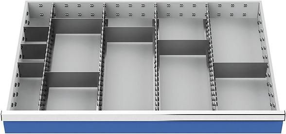 Bedrunka+Hirth Metalleinteilungen Schubladen Fronthöhe 100 mm Innen 900 x 600 mm Front blau Produktbild Bedrunka+Hirth Metalleinteilungen Schubladen Fronthöhe 100 mm Innen 900 x 600 mm Front blau