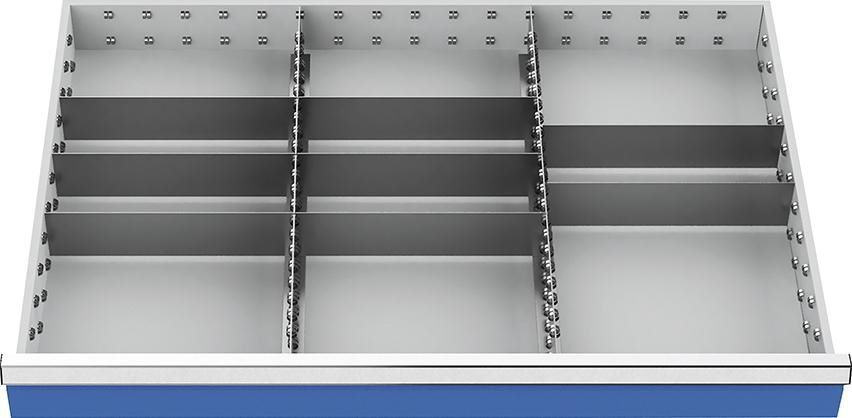 Bedrunka+Hirth Metalleinteilungen für Schubladen Fronthöhe 200 mm 1005 x 736 mm Produktbild Bedrunka+Hirth Metalleinteilungen für Schubladen Fronthöhe 200 mm 1005 x 736 mm