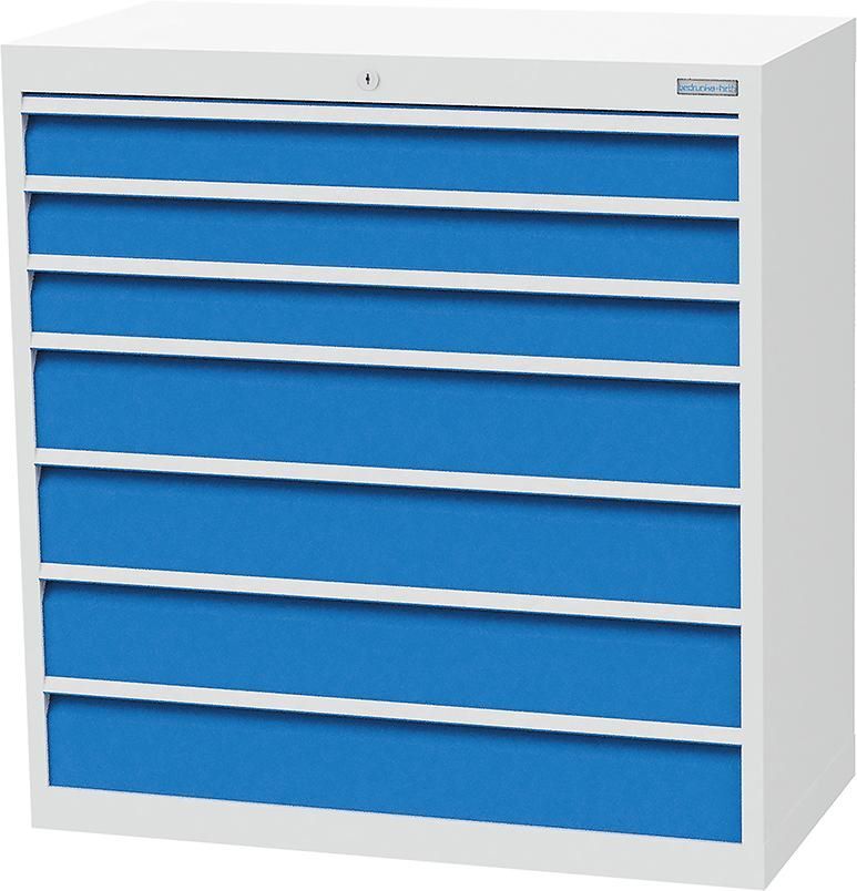 Bedrunka+Hirth Schubladenschrank 7 Schubladen 980 x 500 x 1019 mm blau grau Produktbild Bedrunka+Hirth Schubladenschrank 7 Schubladen 980 x 500 x 1019 mm blau grau
