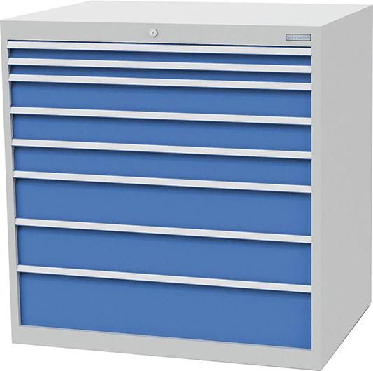 Bedrunka+Hirth Schubladenschrank 8 blaue Schubladen Maße 1005 x 736 x 1519 mm Produktbild Bedrunka+Hirth Schubladenschrank 8 blaue Schubladen Maße 1005 x 736 x 1519 mm