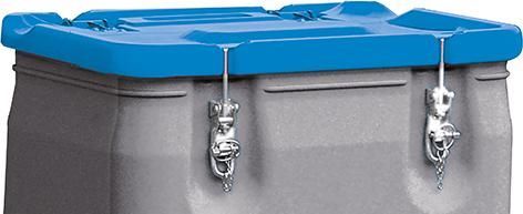 Cemo Gefahrgut-Box mobil 250 Liter grau Deckel grün Produktbild Cemo Gefahrgut-Box mobil 250 Liter grau Deckel grün