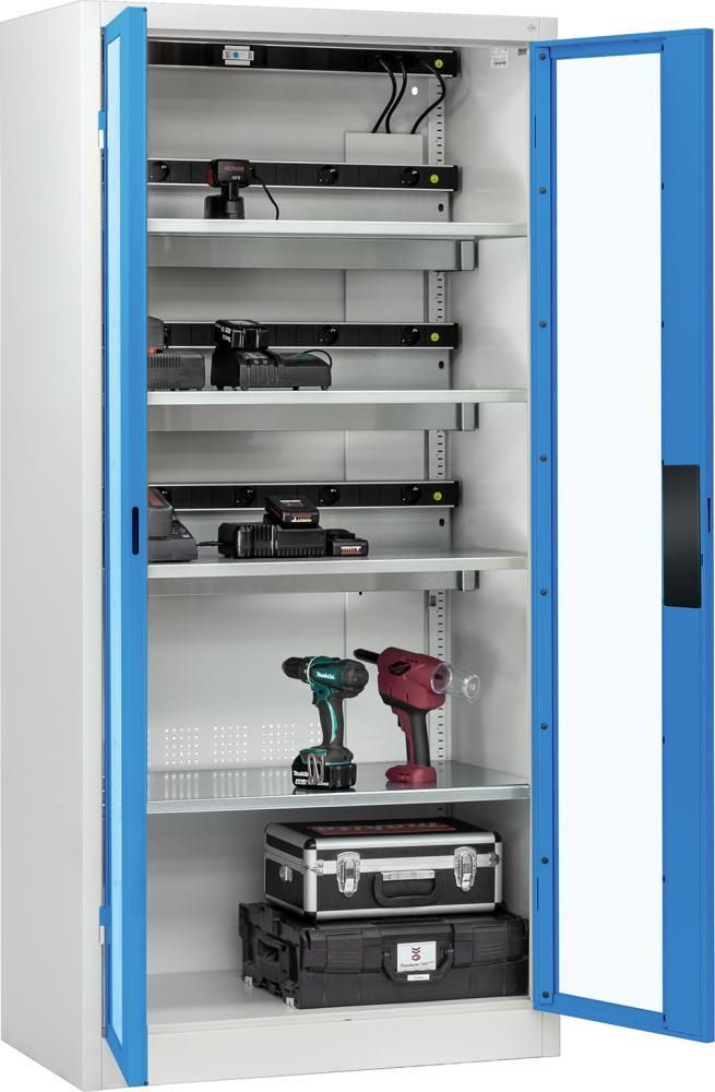 C+P Akkuladeschrank Serie 89 Maße 1950 x 930 x 500 mm flexible Einlegeböden Produktbild C+P Akkuladeschrank Serie 89 Maße 1950 x 930 x 500 mm flexible Einlegeböden