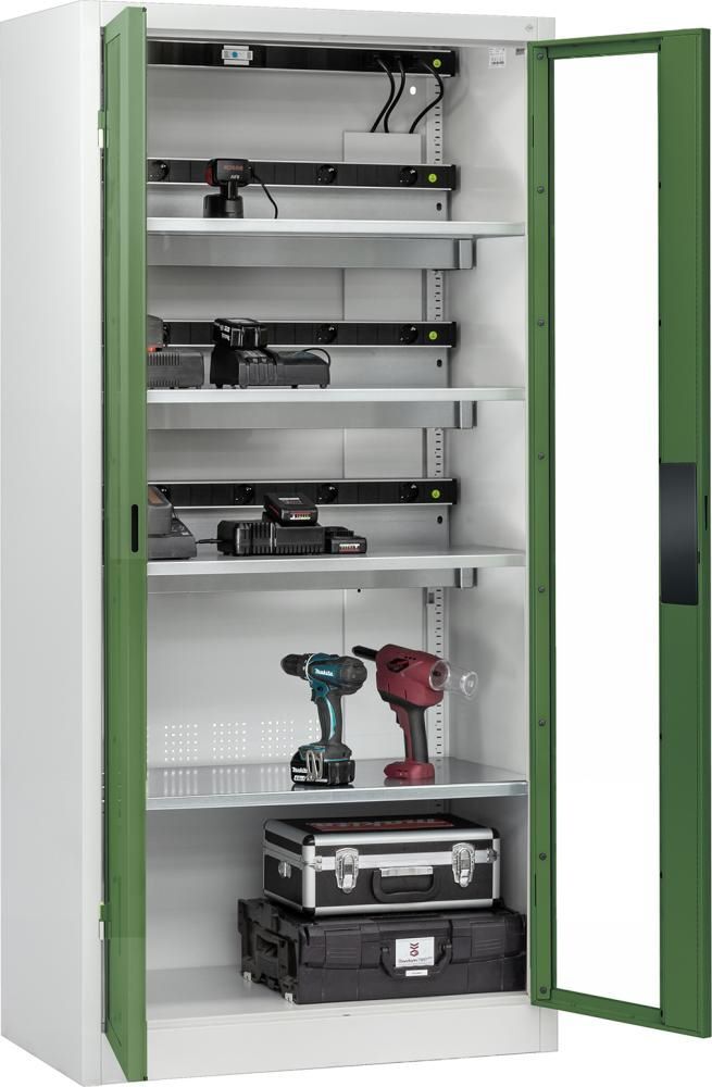 C+P Akkuladeschrank Serie 89 Stahl Maße 1950 x 930 x 500 mm Produktbild C+P Akkuladeschrank Serie 89 Stahl Maße 1950 x 930 x 500 mm
