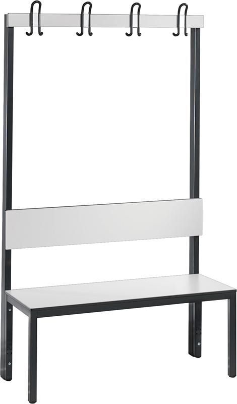 C+P Einseitige Garderobenbank ohne Schuhrost 1000 x 407 x 1650 mm weiß Produktbild C+P Einseitige Garderobenbank ohne Schuhrost 1000 x 407 x 1650 mm weiß
