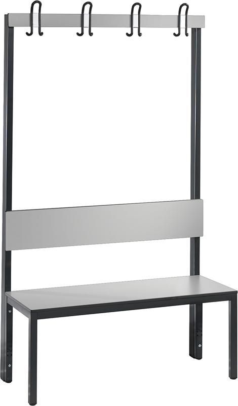 C+P Einseitige silbergrau Garderobenbank B 1000 x T 407 x H 1650 mm Produktbild C+P Einseitige silbergrau Garderobenbank B 1000 x T 407 x H 1650 mm