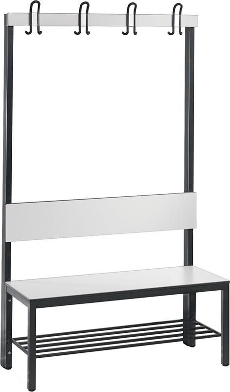 C+P Einseitige Garderobenbank mit Schuhrost B1000 x T407 x H1650 mm Produktbild C+P Einseitige Garderobenbank mit Schuhrost B1000 x T407 x H1650 mm