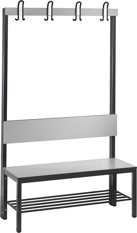 C+P Einseitige Garderobenbank mit Schuhrost silbergrau Breite 1000 mm Produktbild C+P Einseitige Garderobenbank mit Schuhrost silbergrau Breite 1000 mm