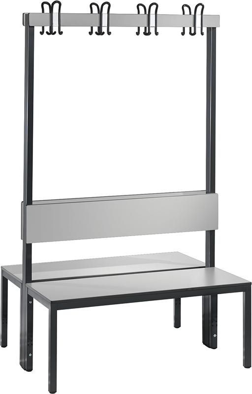 C+P Doppelseitige Garderobenbank ohne Schuhrost B 1000 x T 760 x H 1650 mm Produktbild C+P Doppelseitige Garderobenbank ohne Schuhrost B 1000 x T 760 x H 1650 mm