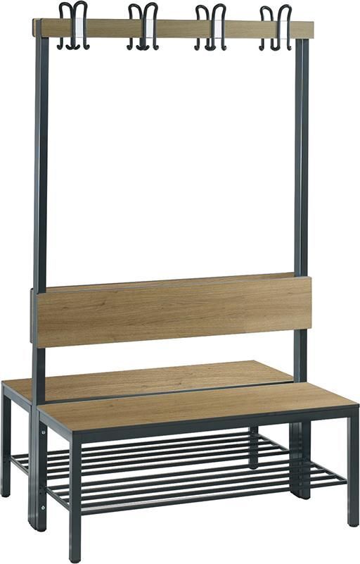 C+P Doppelseitige Garderobenbank mit Schuhrost 1000 x 760 x 1650 mm Produktbild C+P Doppelseitige Garderobenbank mit Schuhrost 1000 x 760 x 1650 mm