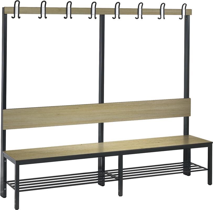 C+P Einseitige Basic Plus Garderobenbank Eiche 1960 x 407 x 1650 mm Produktbild C+P Einseitige Basic Plus Garderobenbank Eiche 1960 x 407 x 1650 mm