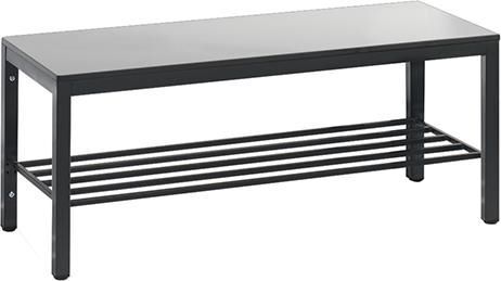 C+P Sitzbank mit Schuhrost B 1000 x T 353 x H  401 mm silbergrau Produktbild C+P Sitzbank mit Schuhrost B 1000 x T 353 x H  401 mm silbergrau
