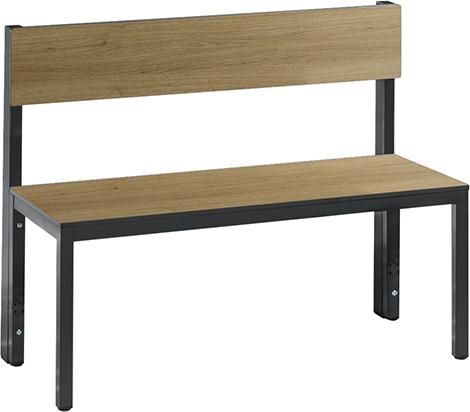 C+P Sitzbank mit Rückenlehne Eiche 1000 x 407 x 769 mm Produktbild C+P Sitzbank mit Rückenlehne Eiche 1000 x 407 x 769 mm