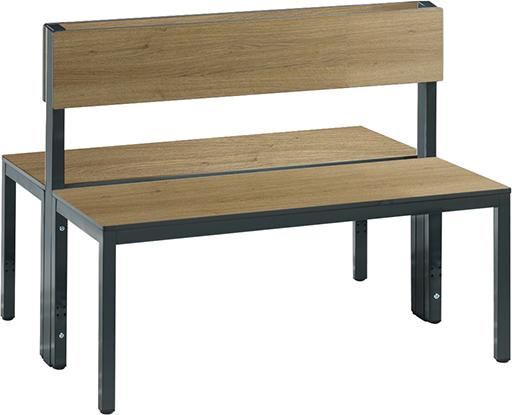 C+P Doppelseitige Sitzbank mit Rückenlehne 1000 x 760 x 796 mm Eiche Produktbild C+P Doppelseitige Sitzbank mit Rückenlehne 1000 x 760 x 796 mm Eiche
