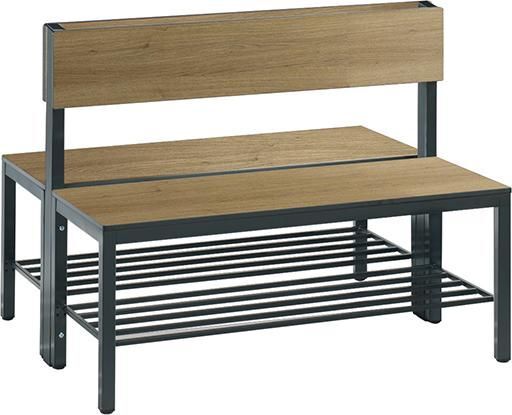 C+P Doppelseitige Sitzbank Eiche mit Rückenlehne 1000 x 760 x 796 mm Produktbild C+P Doppelseitige Sitzbank Eiche mit Rückenlehne 1000 x 760 x 796 mm