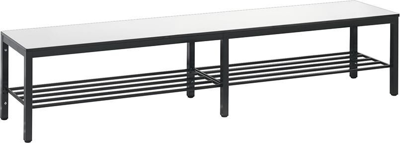 C+P Sitzbank Basic Plus mit Schuhrost weiß 1960 x 353 x 401 mm Produktbild C+P Sitzbank Basic Plus mit Schuhrost weiß 1960 x 353 x 401 mm