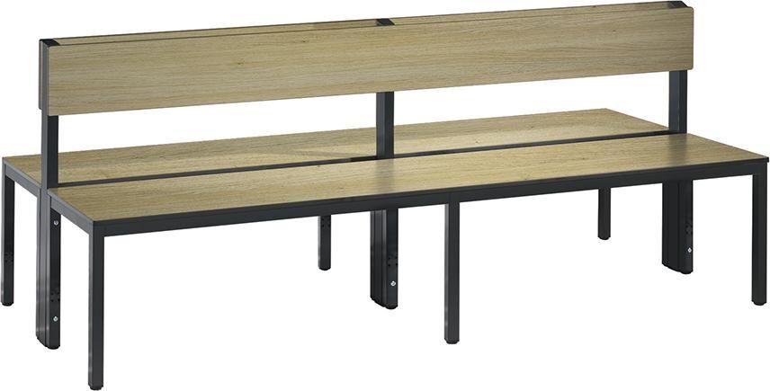 C+P Sitzbank Doppelseitige mit Rückenlehne Eiche 1960 x 760 x 796 mm Produktbild C+P Sitzbank Doppelseitige mit Rückenlehne Eiche 1960 x 760 x 796 mm