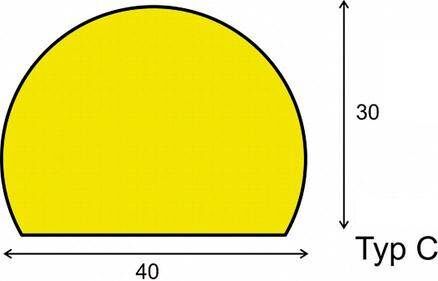 Dancop Warn und Schutzprofil Typ C 1000mm gelb schwarz Dancop Warn und Schutzprofil Typ C 1000mm gelb schwarz