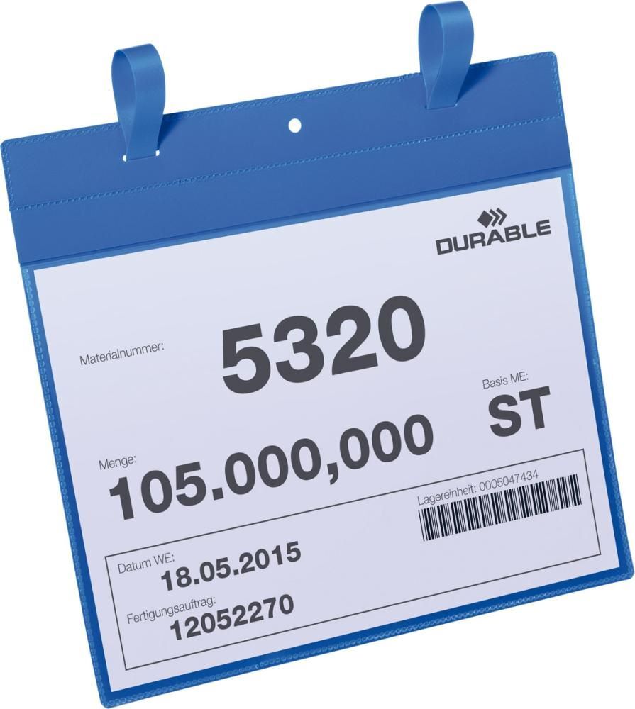 Durable Dokumententasche 297 x 210 mm A4 quer blau mit Lasche Produktbild Durable Dokumententasche 297 x 210 mm A4 quer blau mit Lasche
