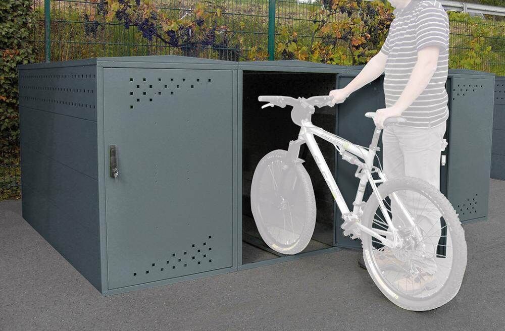 Wsm Fahrradgarage Bike Box 850 x 2050 x 1350 mm RAL7016 Wsm Fahrradgarage Bike Box 850 x 2050 x 1350 mm RAL7016