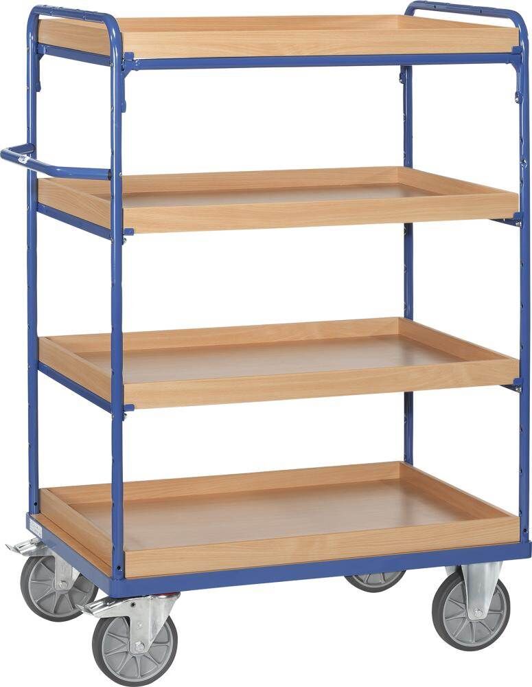 Fetra Etagenwagen mit Kästen und 4 Böden Ladefläche 850 x 500 mm