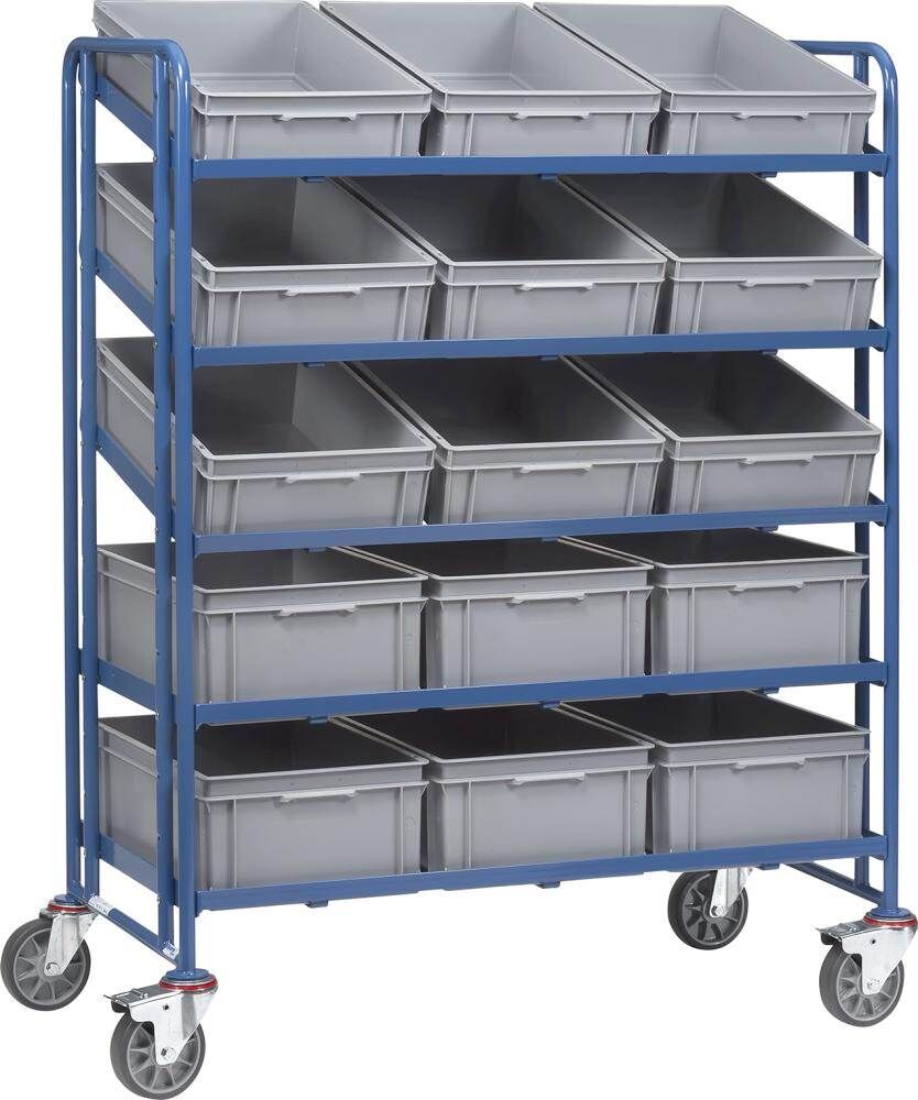 Fetra Eurokasten Wagen mit 15 Kästen Ladefläche 1240 x 610 mm Produktbild Fetra Eurokasten Wagen mit 15 Kästen Ladefläche 1240 x 610 mm
