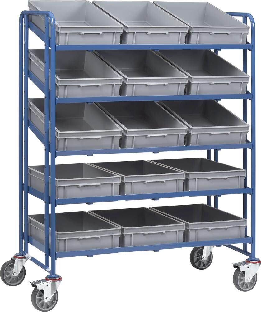 Fetra Eurokasten Wagen Ladefläche 1240 x 610 mm mit 15 Kästen Produktbild Fetra Eurokasten Wagen Ladefläche 1240 x 610 mm mit 15 Kästen