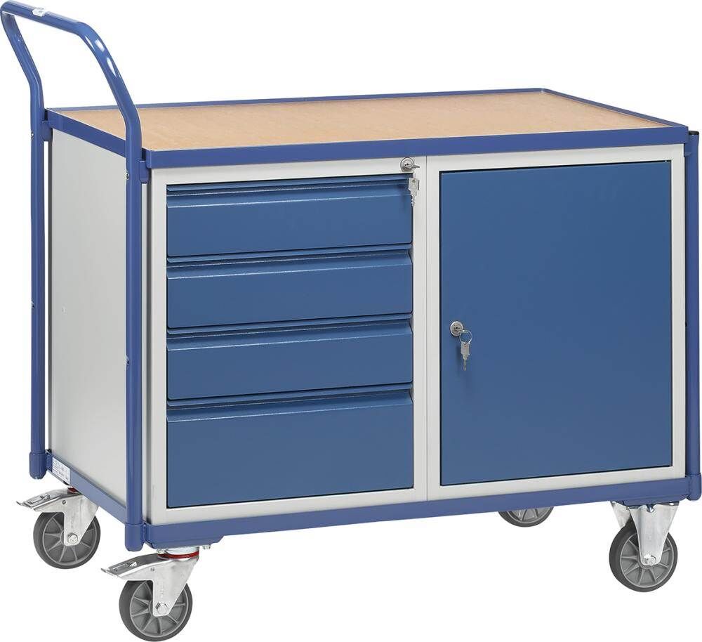 Fetra Tischwagen Typ 2635 mit Schubladenschrank und 1 Ladefläche 1000X 600mm Produktbild Fetra Tischwagen Typ 2635 mit Schubladenschrank und 1 Ladefläche 1000X 600mm