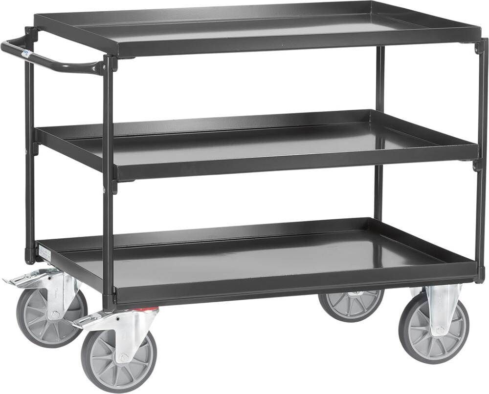 Fetra Transportwagen mit 3 Wannen Ladefläche 850 x 500 mm Produktbild Fetra Transportwagen mit 3 Wannen Ladefläche 850 x 500 mm