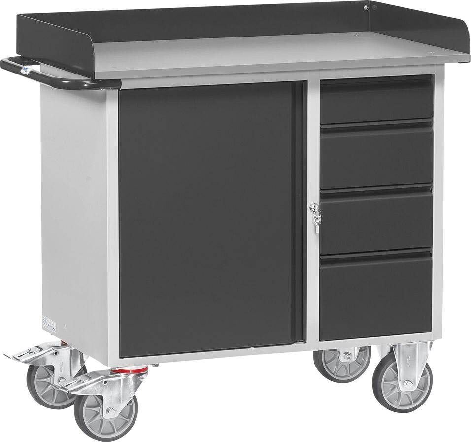 Fetra Werkstattwagen Ladefläche 985 x 590 mm 4 Schubladen und 1 Schrank Produktbild Fetra Werkstattwagen Ladefläche 985 x 590 mm 4 Schubladen und 1 Schrank