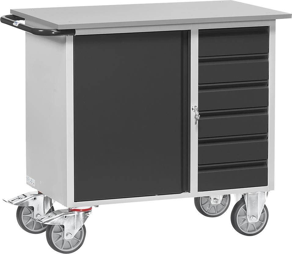 Fetra Werkstattwagen Ladefläche 985x590mm 6 Schubladen 1 Schrank Produktbild Fetra Werkstattwagen Ladefläche 985x590mm 6 Schubladen 1 Schrank
