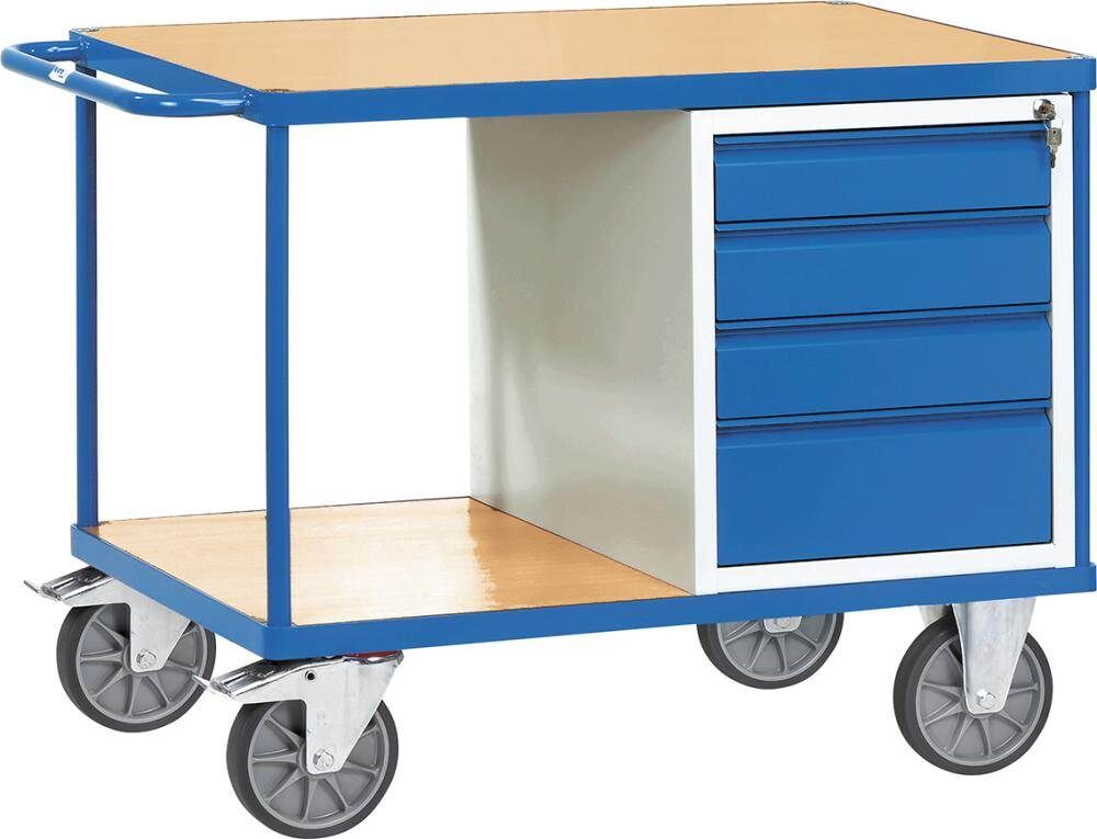 Fetra Werkstattwagen Tragkraft 600kg Ladefläche 1050x700mm 4 Schubladen 2 Böden Produktbild Fetra Werkstattwagen Tragkraft 600kg Ladefläche 1050x700mm 4 Schubladen 2 Böden