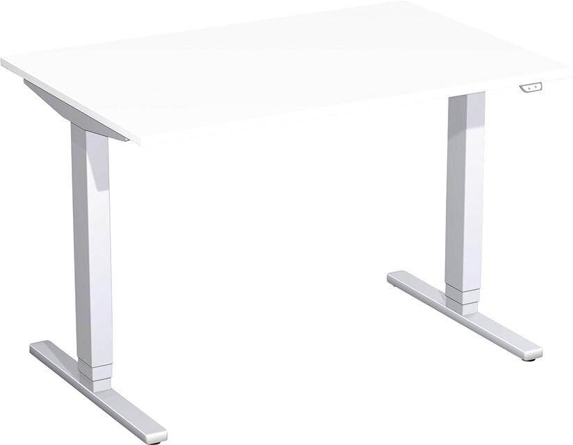 Geramöbel Schreibtisch Flex höhenverstellbar 1200 x 800 x 650 bis 1250 mm Weiß Produktbild Geramöbel Schreibtisch Flex höhenverstellbar 1200 x 800 x 650 bis 1250 mm Weiß