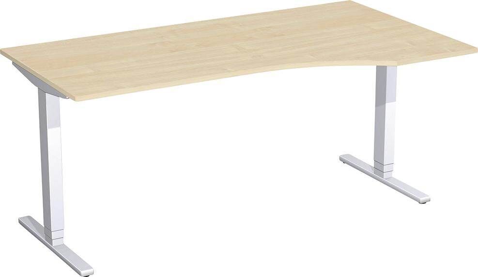 Geramöbel Schreibtisch Flex T-Fuß-Optik 1800 x 800/1000 x 650 bis 1250 mm Ahorn Produktbild Geramöbel Schreibtisch Flex T-Fuß-Optik 1800 x 800/1000 x 650 bis 1250 mm Ahorn