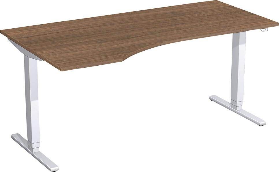 Geramöbel Schreibtisch Flex Nußbaum höhenverstellbar 1800 x 800/1000 x 650-1250 mm Produktbild Geramöbel Schreibtisch Flex Nußbaum höhenverstellbar 1800 x 800/1000 x 650-1250 mm