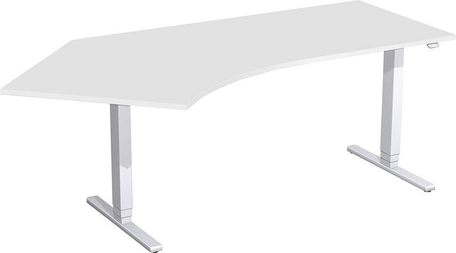 Geramöbel Schreibtisch Flex höhenverstellbar 2166 x 800/1130 x 650 bis 1250 mm Lichtgrau Produktbild Geramöbel Schreibtisch Flex höhenverstellbar 2166 x 800/1130 x 650 bis 1250 mm Lichtgrau