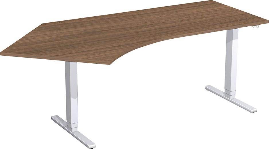 Geramöbel Schreibtisch Flex höhenverstellbar 2166 x 800/1130 x 650 bis 1250 mm Nußbaum Produktbild Geramöbel Schreibtisch Flex höhenverstellbar 2166 x 800/1130 x 650 bis 1250 mm Nußbaum