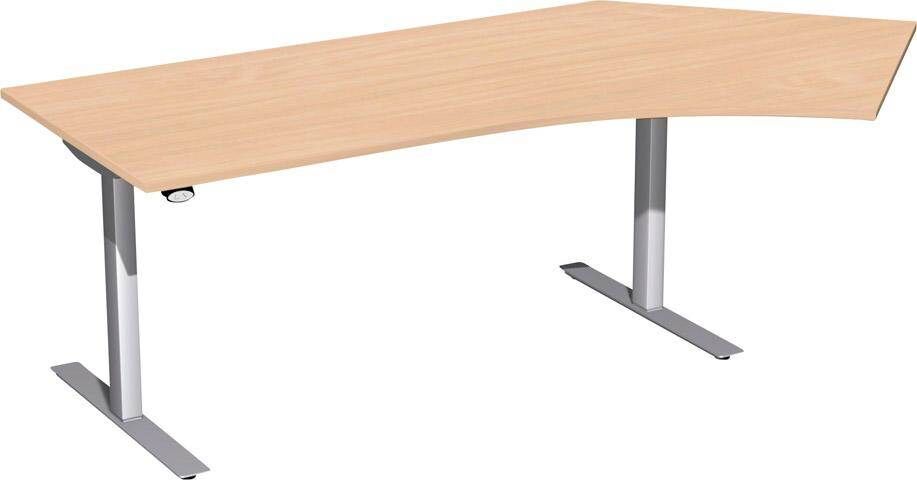 Geramöbel Schreibtisch 135GFlex höhenverstellbar 2166 x 800/1130 x 650 bis 1250 mm Nußbaum Produktbild Geramöbel Schreibtisch 135GFlex höhenverstellbar 2166 x 800/1130 x 650 bis 1250 mm Nußbaum bild 3